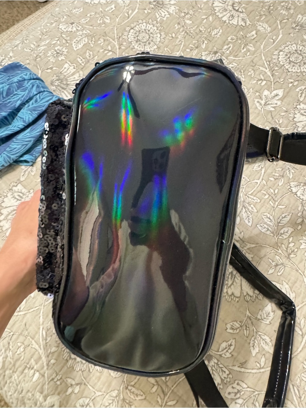 LoungeFly Sequin Minnie Ear Mini Backpack - Black - Picture 13 of 15